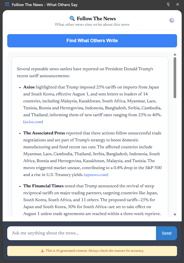 Instant article summary